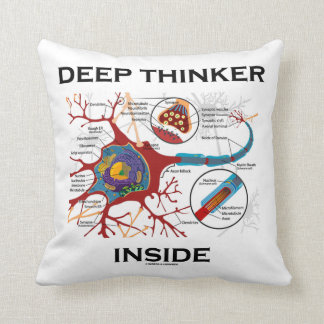 Coussin Un penseur profond à l'intérieur (Neuron Synapse)