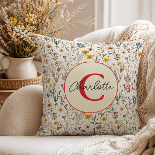 Coussin Un petit Baby shower de fille Fleur sauvage
