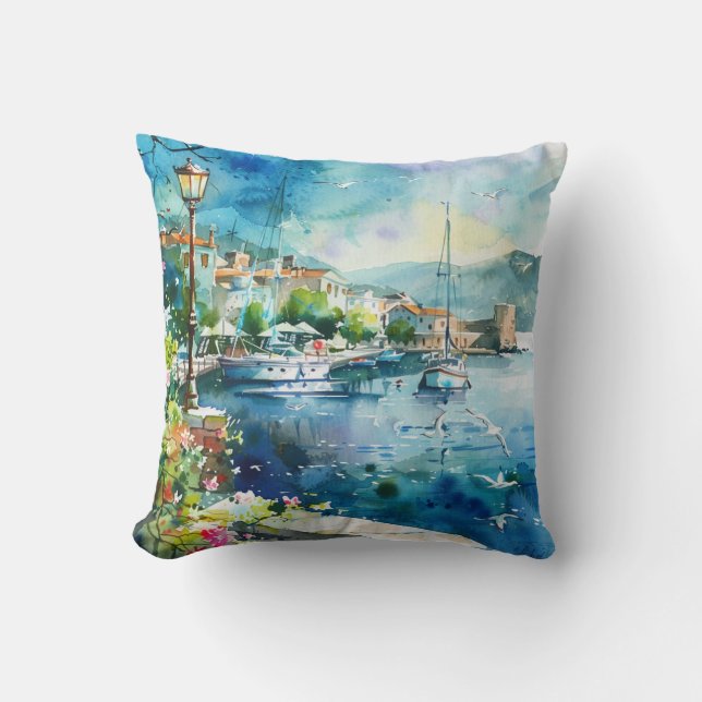 Coussin Un port maritime (Recto)