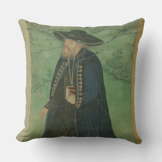 Coussin Un prêtre de jésuite, inscrit dans le Persan : (Recto)
