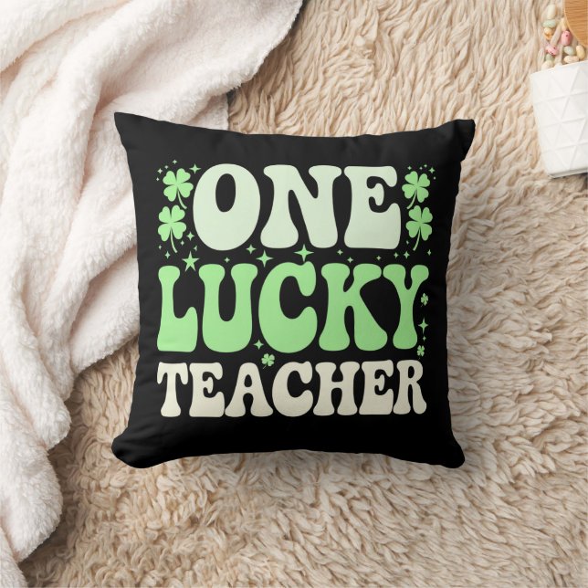 Coussin Un professeur chanceux professeur rétro groovy St- (Couverture)