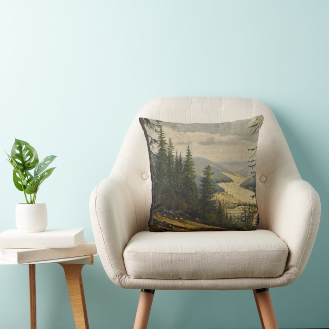 Coussin Un regard sur la Forêt-Noire - Karl Julius Wilhelm (Chaise)