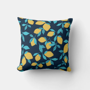 Coussin Un simple motif d'agrumes. citrons mûrs et feuill