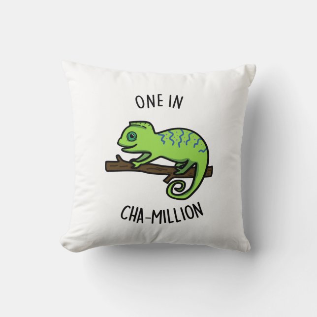 Coussin Un Sur Cha Million Funny Chameleon Pun (Recto)