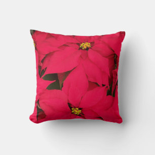 Coussin Un tas de Poinsettias de Noël aux couleurs vives