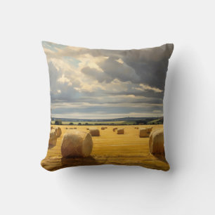 Coussin Un Terrain D'Haystaches D'Or En Automne