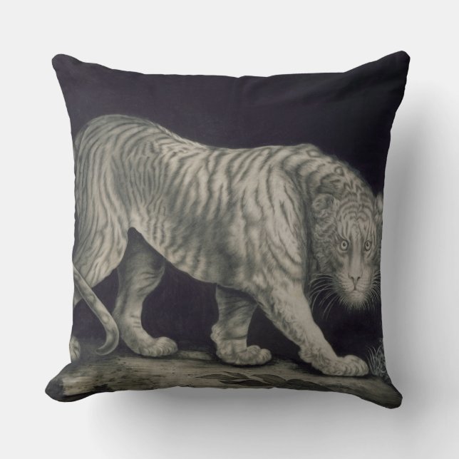 Coussin Un tigre de vagabondage (crayon sur le papier) (Recto)