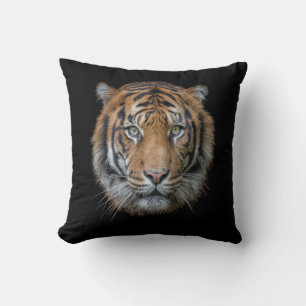 Coussin Un visage sauvage de tigre du Bengale