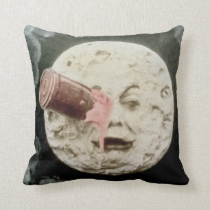 Coussin Un voyage à la lune (teinte amortie de main)