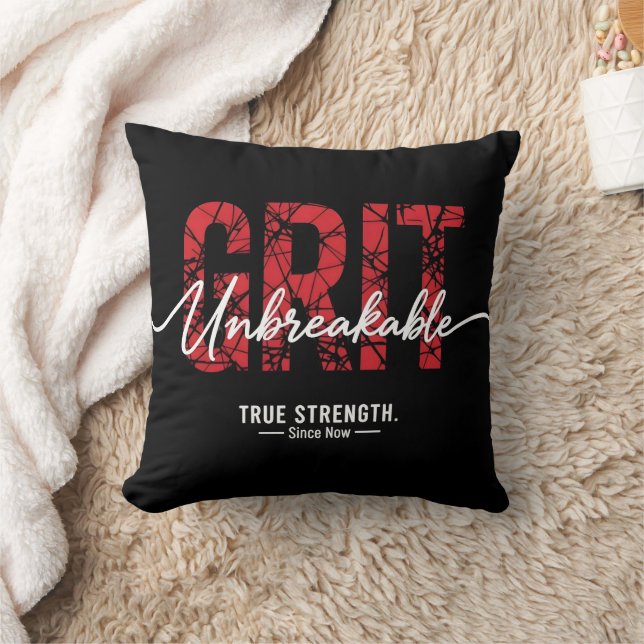 Coussin Unbreakable Grit Motivational Quote Art  (Couverture)