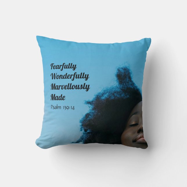 Coussin UNE Africaine FAIT PEUR DE Bleu Chrétien (Recto)