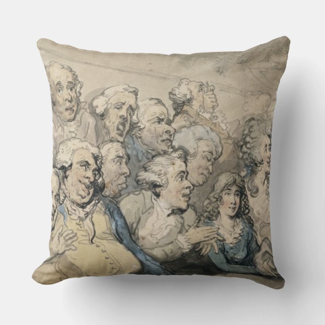 Coussin Une assistance au théâtre de ruelle de Drury (Recto)