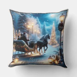 Coussin Une Belle Balade En Sleigh Avec Père Noël