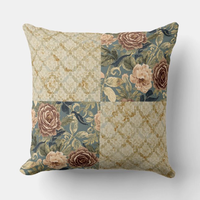 Coussin Une belle combinaison de motifs floraux et de moti (Recto)