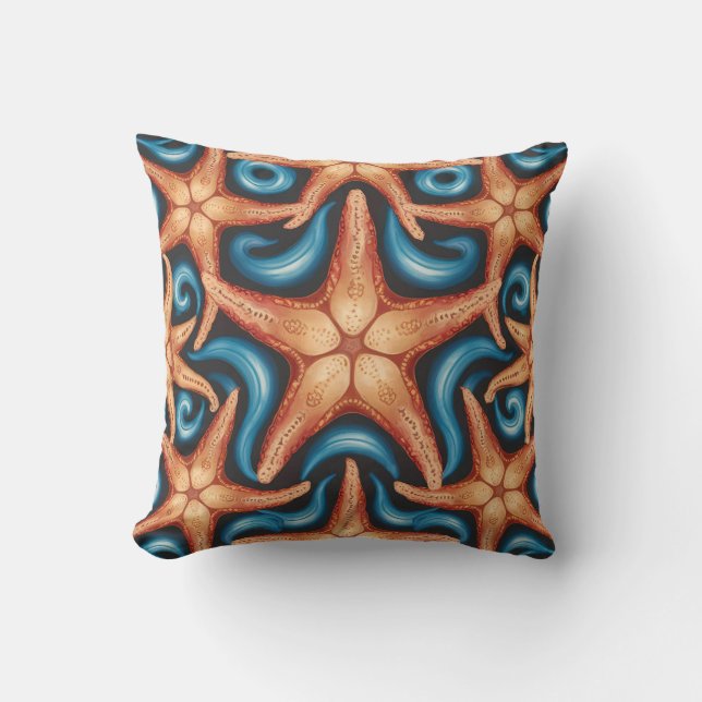 Coussin Une belle étoile de mer bleue (Recto)