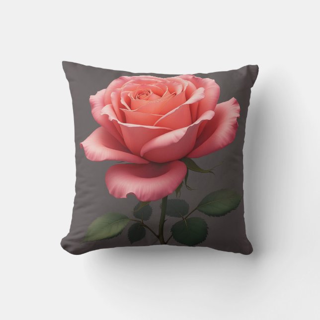 Coussin Une belle rose, fraîche et vibrante. (Recto)