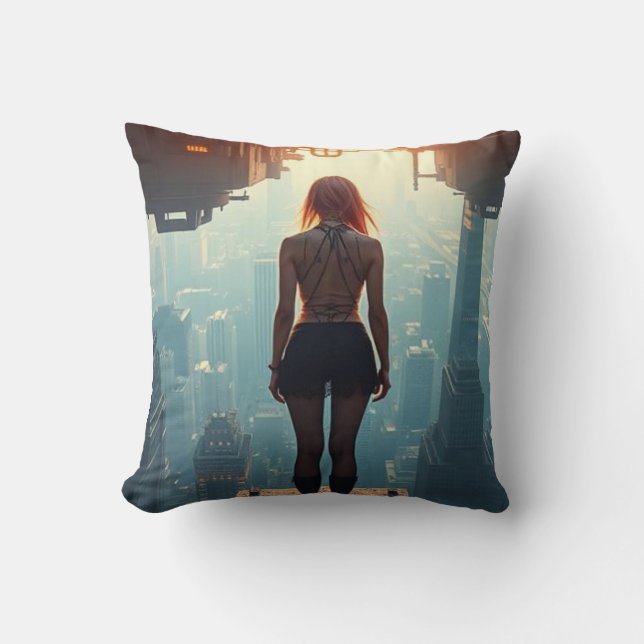 Coussin Une carte postale du futur (Recto)