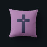 Coussin Une croix avec un cœur<br><div class="desc">Un cœur avec une croix est un symbole couramment associé au christianisme et représente l'amour et le sacrifice de Jésus-Christ. Le cœur représente l'amour que Jésus a pour tous les gens,  tandis que la croix symbolise son sacrifice sur la croix pour le pardon des péchés.</div>
