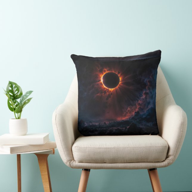 Coussin Une éclipse solaire époustouflante Art AI par Xzen (Chaise)