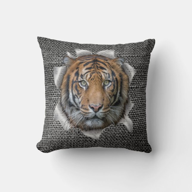 Coussin Une faune de tigres du Bengale (Recto)