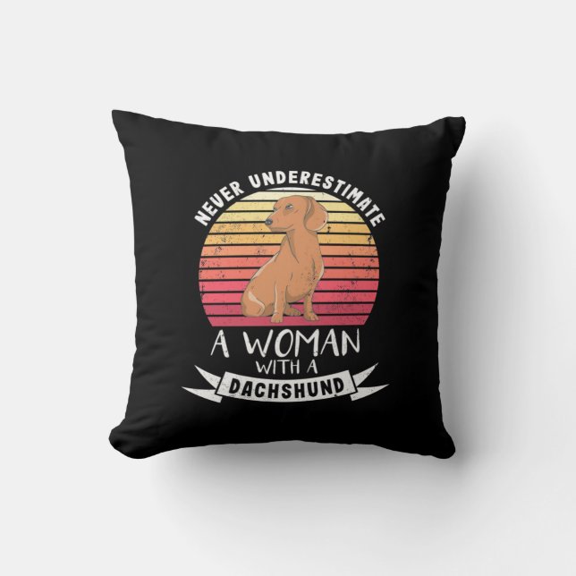 Coussin Une Femme Avec Un Dachshund (Recto)