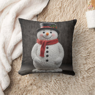 COUSSIN UNE FEMME DE NEIGE DANS UN CASQUETTE DE BECK