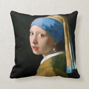Coussin Une fille à la perle, Johannes Vermeer, 1665