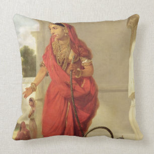 Coussin Une fille de danse indienne avec un narguilé, 177