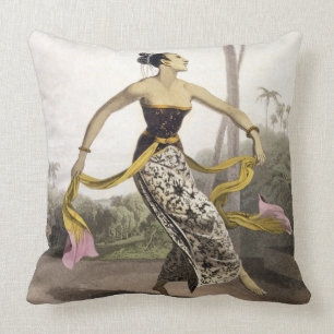 Coussin Une fille de Ronggeng ou de danse, plaquent 21 du