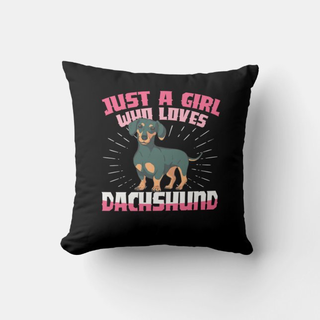Coussin Une fille qui aime Dachshund (Recto)