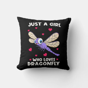 Coussin Une fille qui aime les libellules