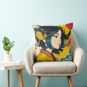 Coussin Une Fille Vietnamienne en Pleine Fleur