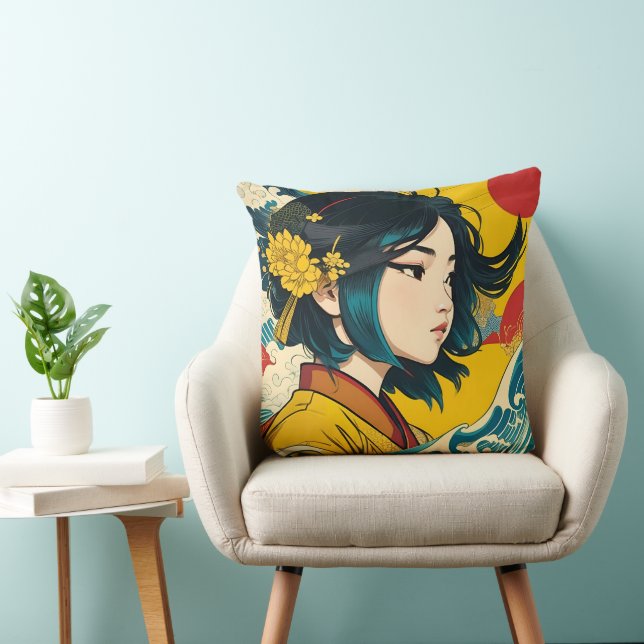 Coussin Une Fille Vietnamienne en Pleine Fleur (Chaise)