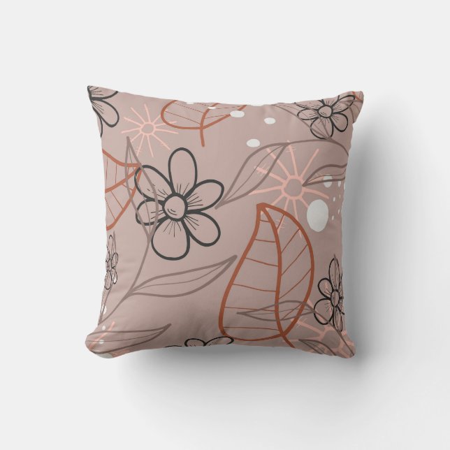Coussin Une fleur et des Feuilles à lunettes (Recto)