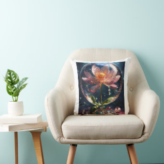 Coussin une fleur fleurie de bijoux, à l'intérieur d'une c