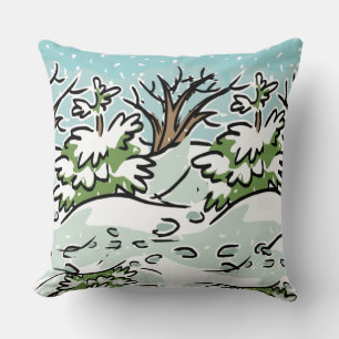 Coussin Une forêt enneigée -