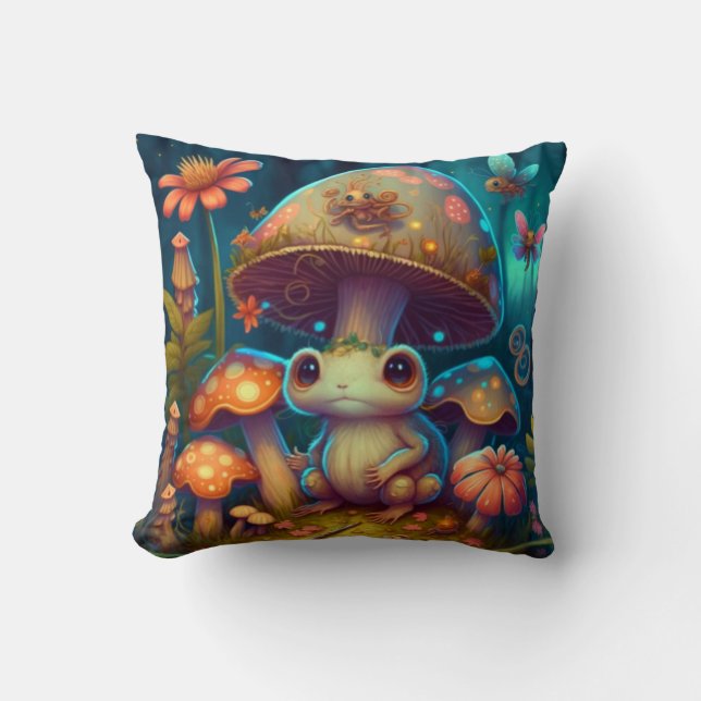 Coussin Une grenouille et sa compagnie jouent autour du pi (Recto)