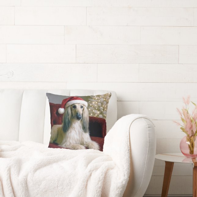 Coussin Une hache afghane porte un Casquette du Père Noël (Canapé)