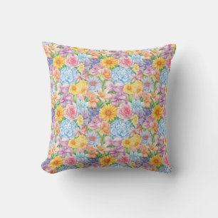Coussin Une illustration vibrante et détaillée de diverses