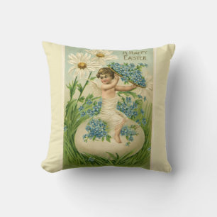 Coussin Une joyeuse florale de Pâques Cherub
