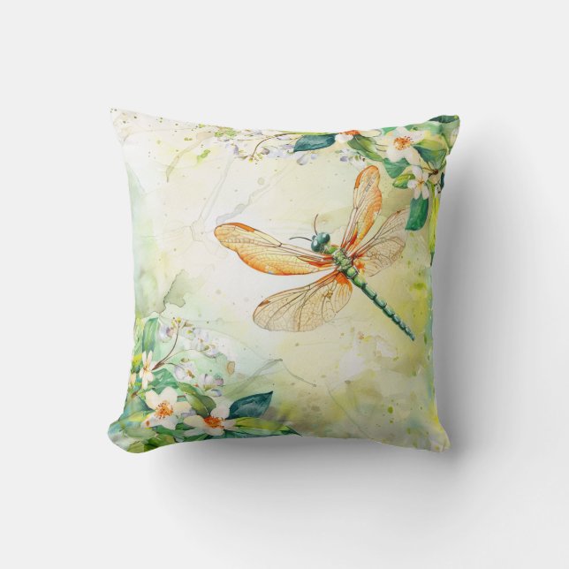 Coussin Une libellule de printemps (Recto)