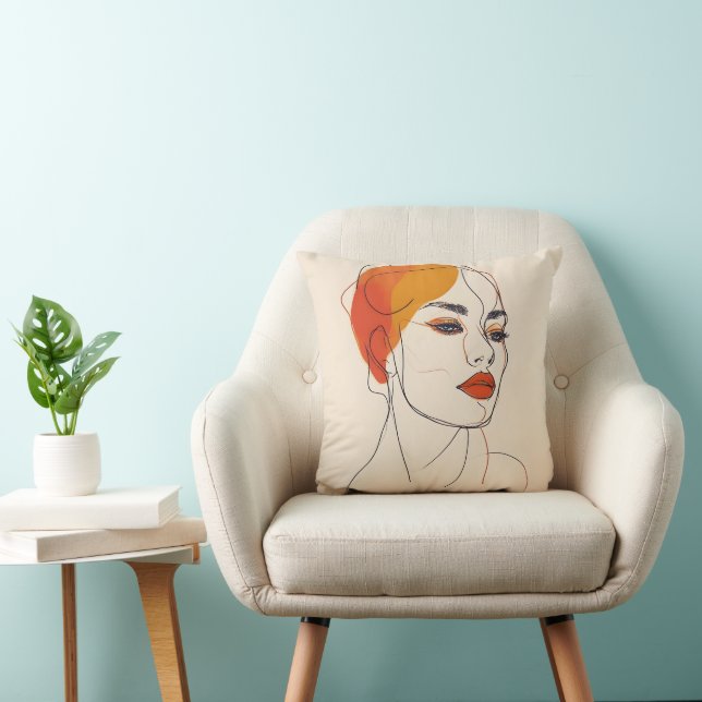 Coussin Une ligne d'art féminin (Chaise)