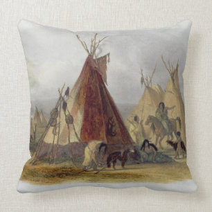 Coussin Une loge de peau d'un chef d'Assiniboin, plaquent