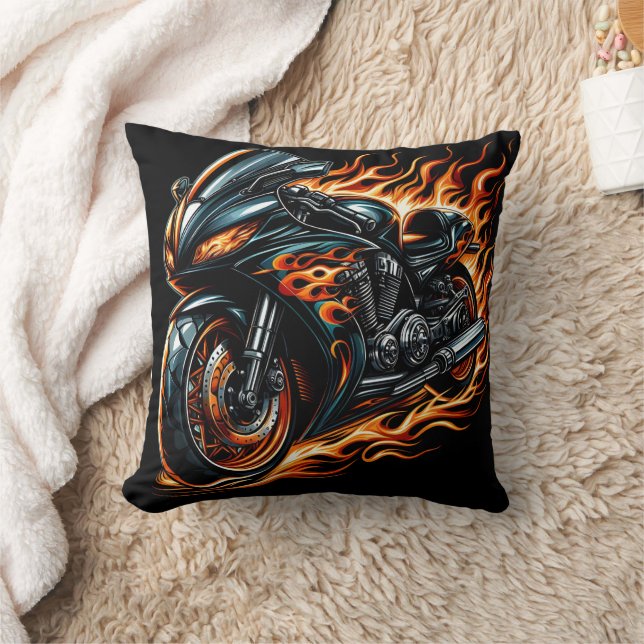 Coussin Une moto torride dans la nuit (Couverture)