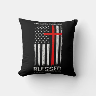 Coussin Une nation sous Dieu USA Patriot vétéran