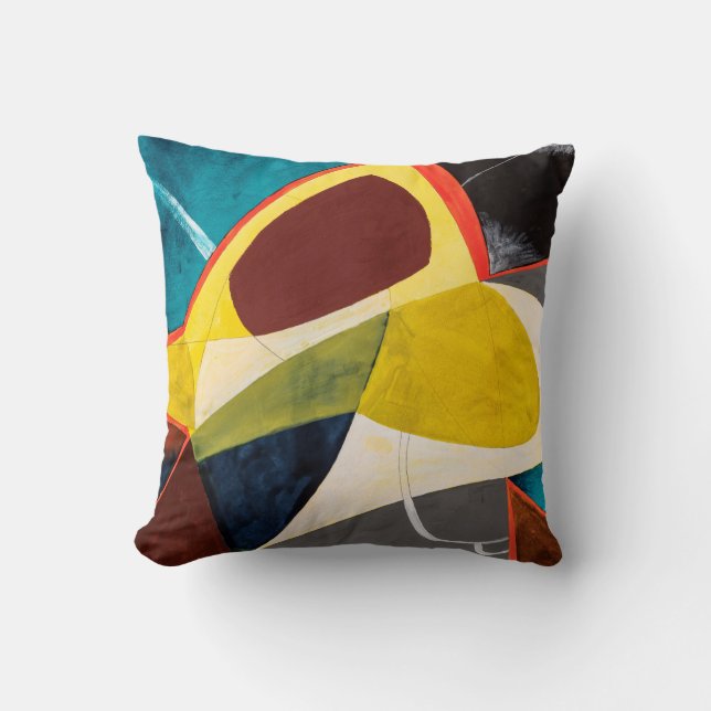 Coussin Une Peinture Aquarelle Moderniste Abstraite. (Recto)