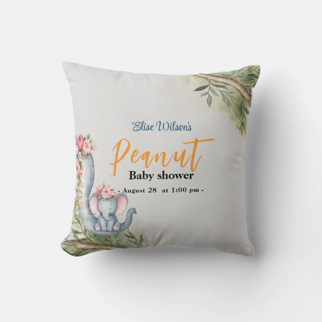 Coussin Une petite cacahuète est en route (Recto)