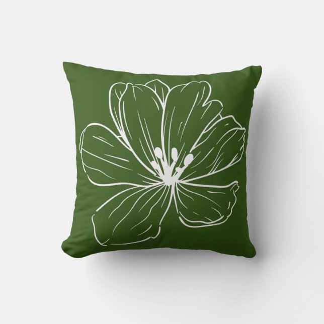 Coussin - Une petite fleur blanche au printemps (Recto)
