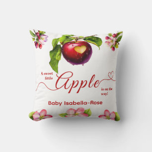 Coussin Une petite pomme arrive Shower bébé automnal