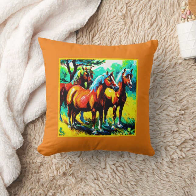 Coussin Une pièce d'art Cheval brillante et joyeuse. Comma (Couverture)